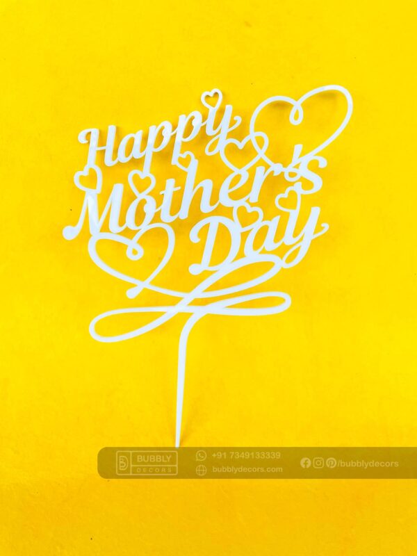 FullSizeRender_120 Mothers day cake topper white - Bubbly Decors