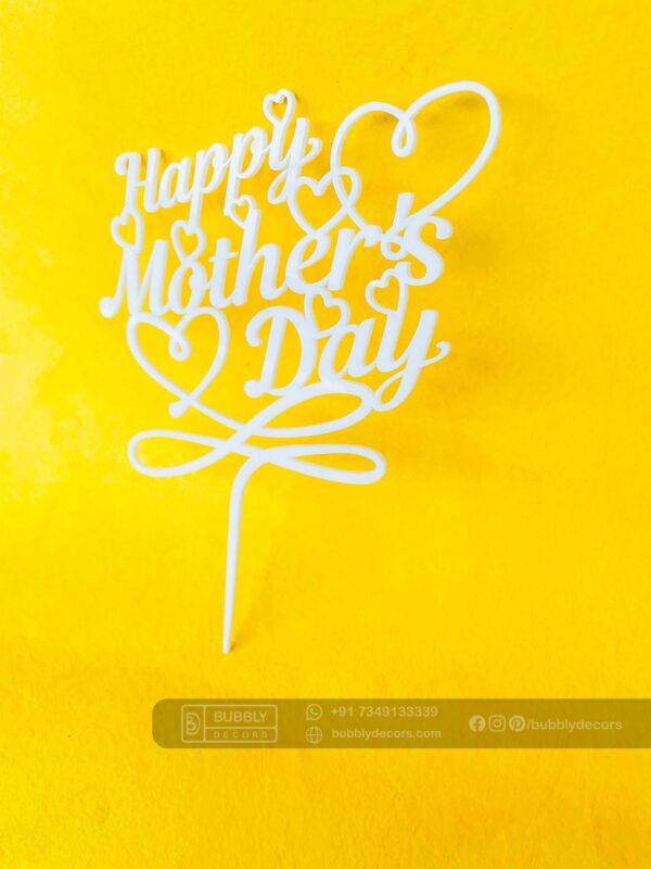 FullSizeRender_121 Mothers day cake topper white - Bubbly Decors