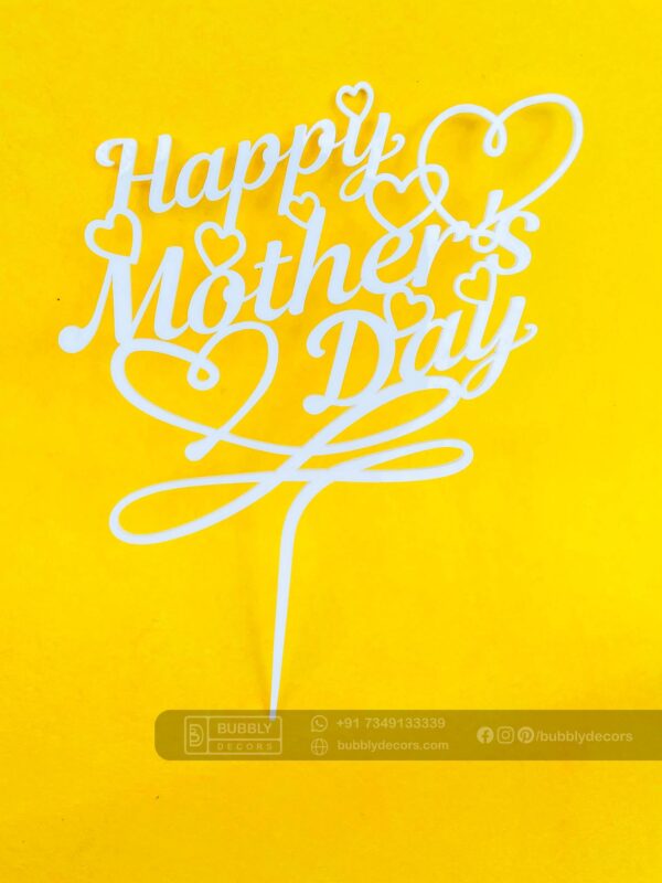 FullSizeRender_123 Mothers day cake topper white - Bubbly Decors