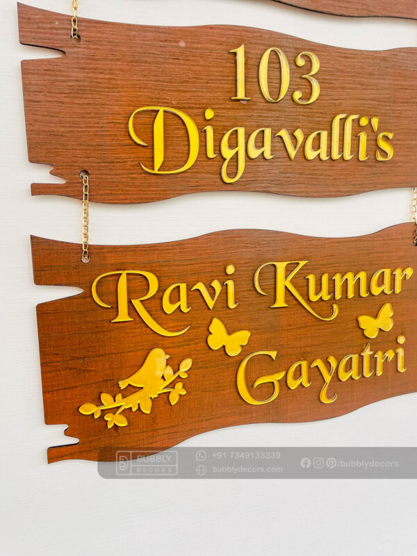 FullSizeRender_76 Name board wood 3 steps Venkateswara theme - Bubbly Decors