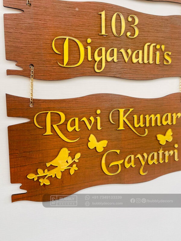 FullSizeRender_89 Name board wood 3 steps Venkateswara theme - Bubbly Decors