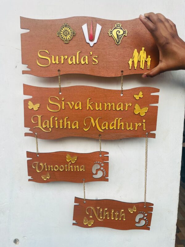 IMG_1209-pichi lord venkateswara themed name board - Bubbly Decors