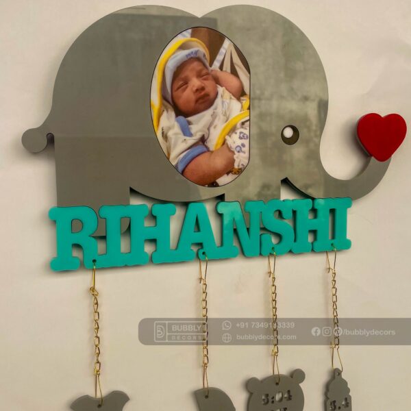 IMG_15962 Baby details frame elephant theme - Bubbly Decors