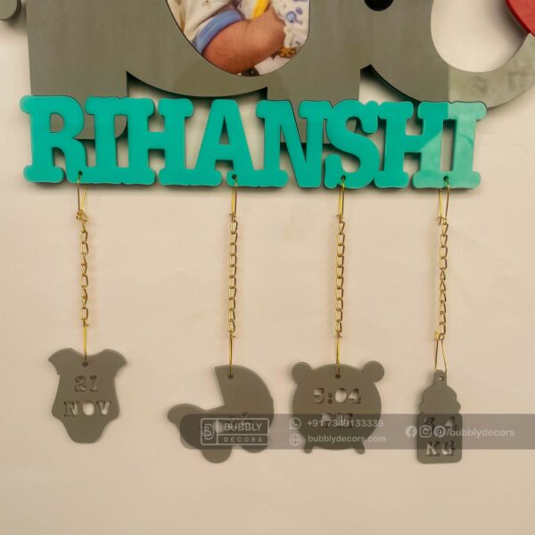 IMG_16002 Baby details frame elephant theme - Bubbly Decors