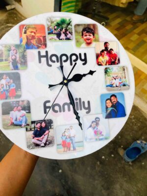 IMG_2366 Wall clock with photos and message - Bubbly Decors
