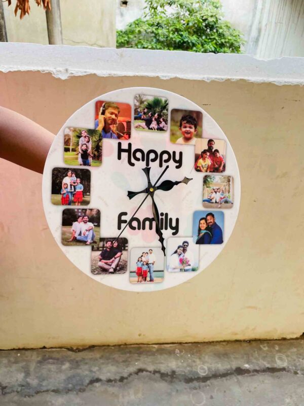 IMG_2368 Wall clock with photos and message - Bubbly Decors