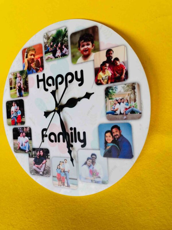 IMG_2370 Wall clock with photos and message - Bubbly Decors