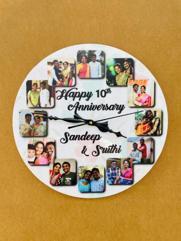IMG_2840-pichi Wall clock with photos and message - Bubbly Decors
