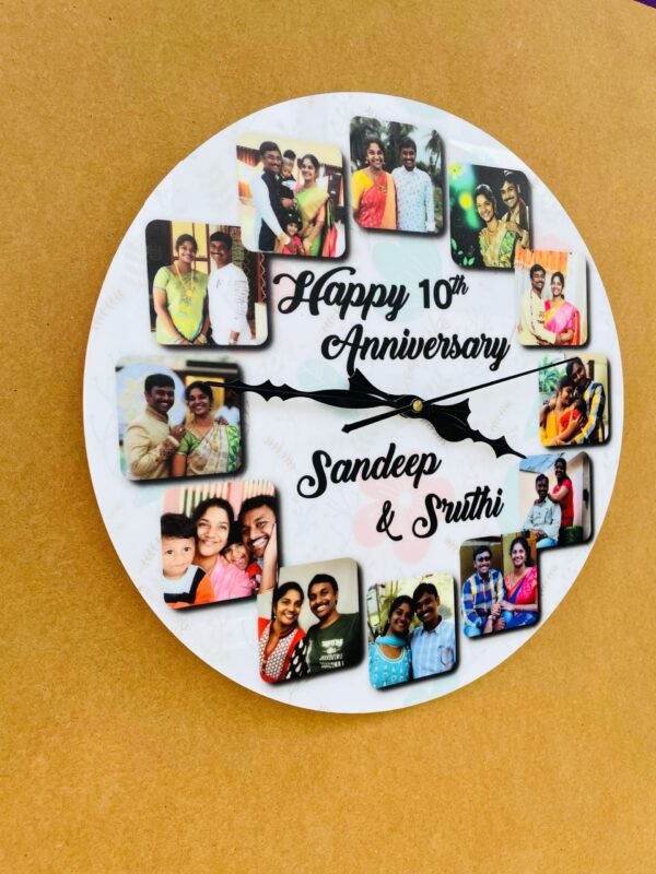 IMG_2841-pichi Wall clock with photos and message - Bubbly Decors