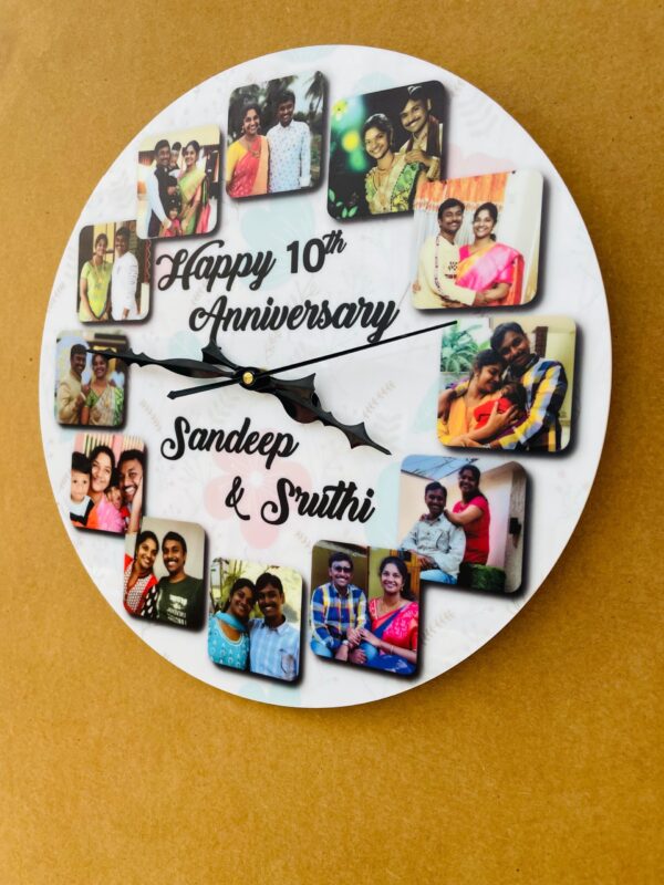 IMG_2842-pichi Wall clock with photos and message - Bubbly Decors