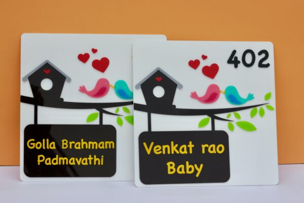IMG_3548-pichi Name board Birds themed - Bubbly Decors