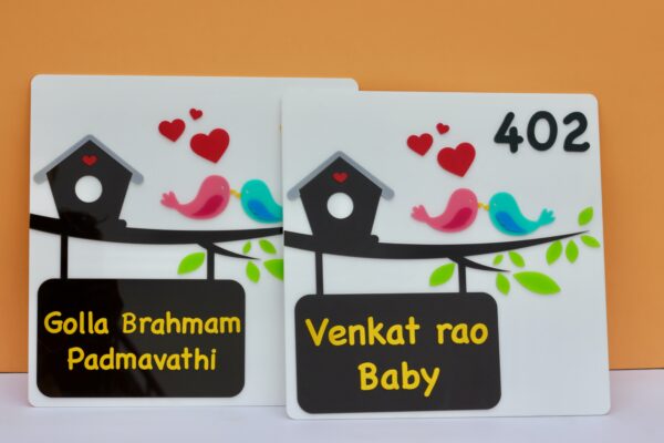 IMG_3549-pichi Name board Birds themed - Bubbly Decors