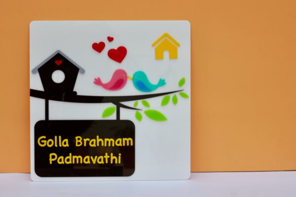 IMG_3555-pichi Name board Birds themed - Bubbly Decors