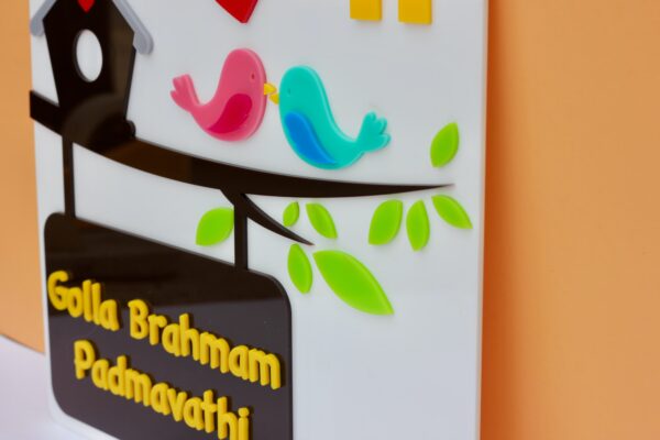 IMG_3560-pichi Name board Birds themed - Bubbly Decors