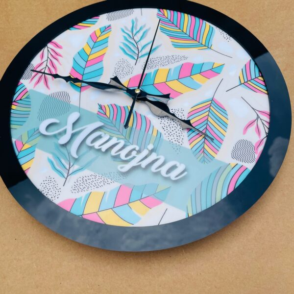 IMG_4024-pichi Pattern clock name customised - Bubbly Decors
