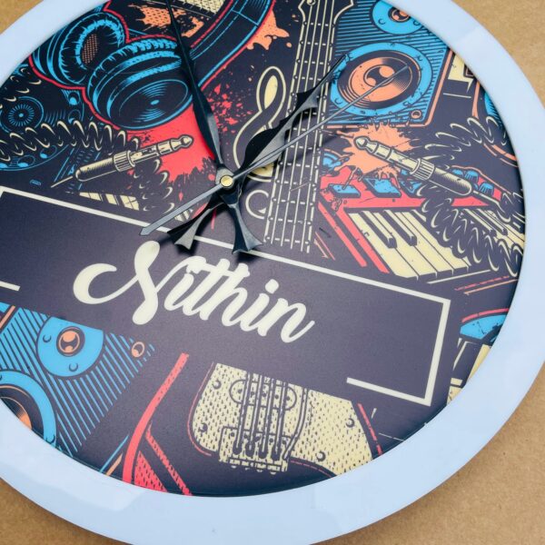 IMG_4028-pichi Pattern clock name customised - Bubbly Decors