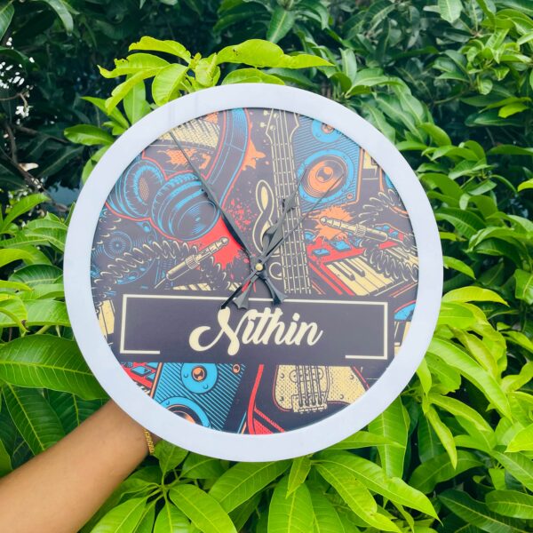 IMG_4046-pichi Pattern clock name customised - Bubbly Decors