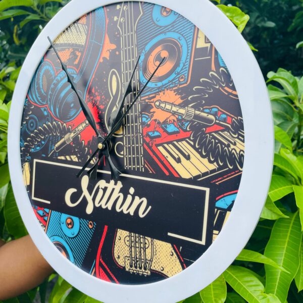 IMG_4050-pichi Pattern clock name customised - Bubbly Decors