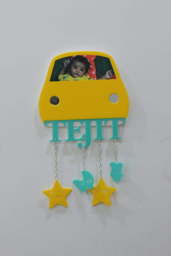 IMG_4341-pichi_031a4719-99e7-4aa8-a479-8c13ea47f6d5 Baby Car Frame With Birth Details - Bubbly Decors