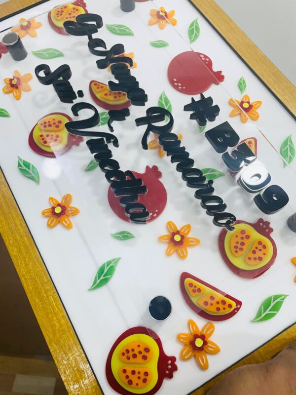 IMG_5297-pichi Name board pomegranate theme - Bubbly Decors