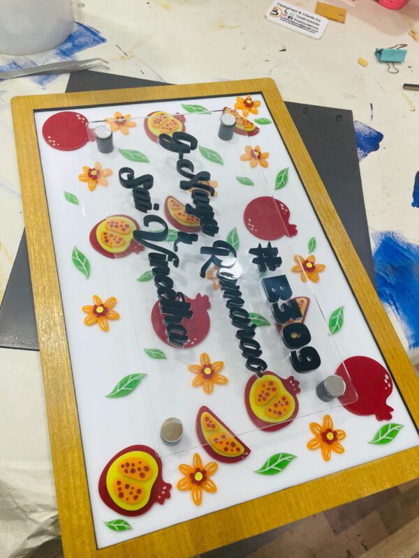 IMG_5298-pichi Name board pomegranate theme - Bubbly Decors