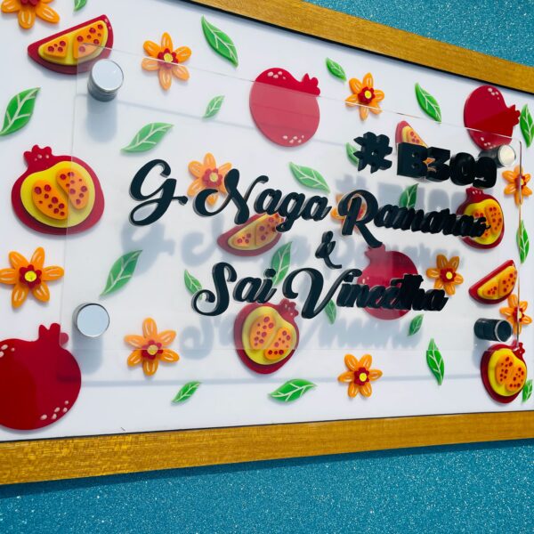 IMG_5371-pichi Name board pomegranate theme - Bubbly Decors