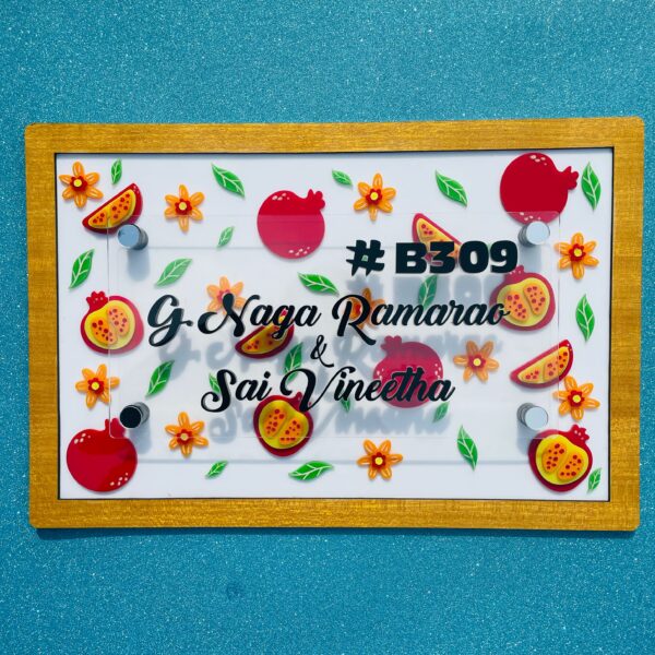 IMG_5372-pichi Name board pomegranate theme - Bubbly Decors