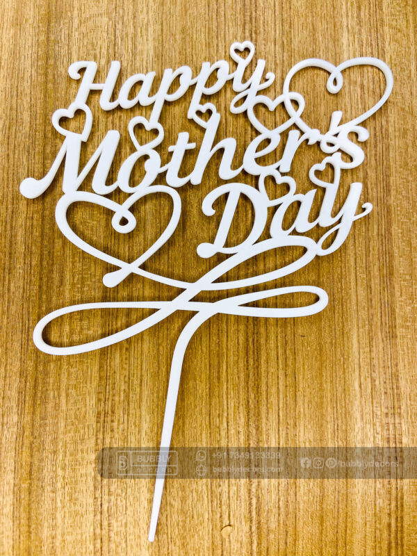 IMG_5488 Mothers day cake topper white - Bubbly Decors