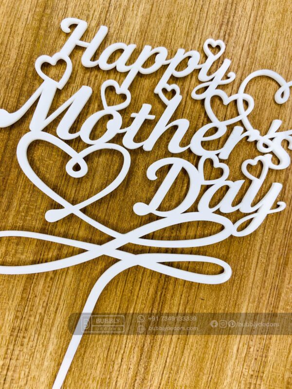 IMG_5489 Mothers day cake topper white - Bubbly Decors