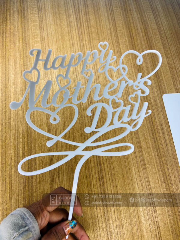IMG_5490 Mothers day cake topper white - Bubbly Decors