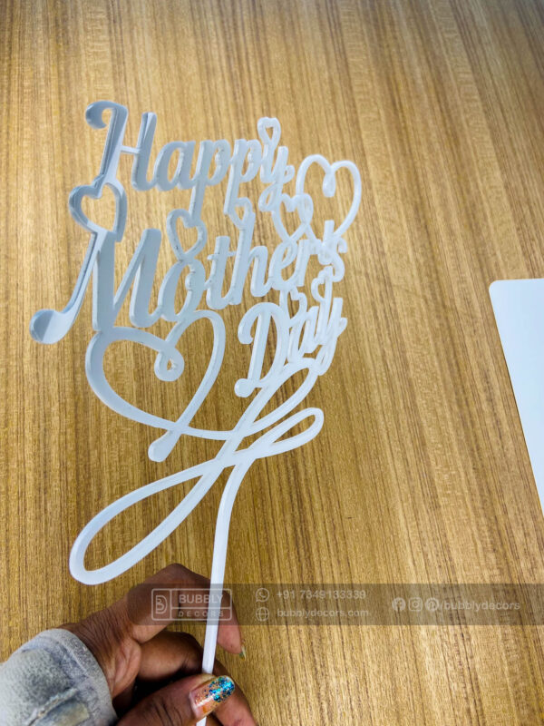 IMG_5491 Mothers day cake topper white - Bubbly Decors