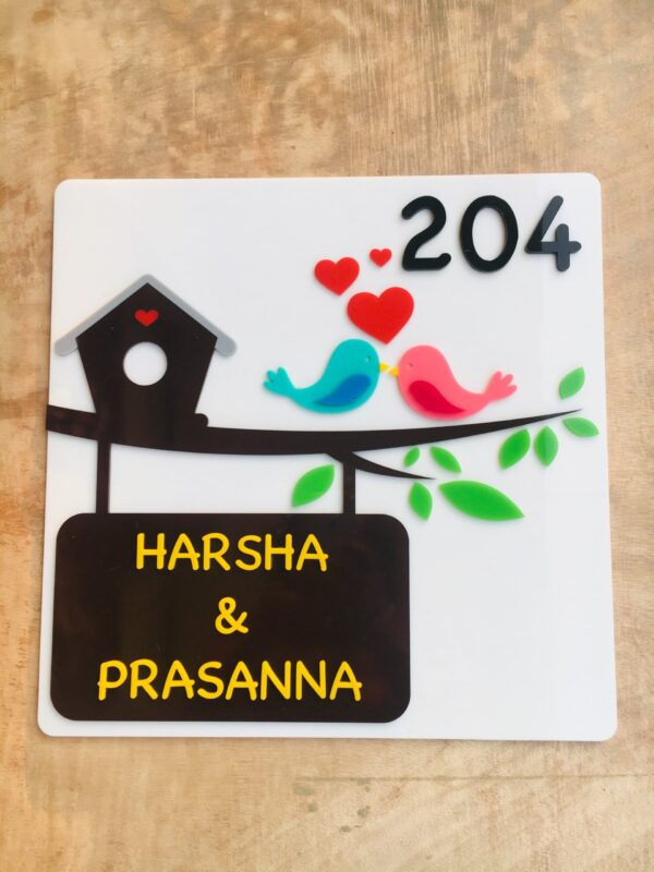 IMG_6981-pichi Name board Birds themed - Bubbly Decors