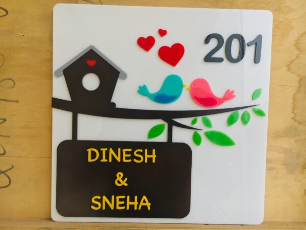 IMG_7375-pichi Name board Birds themed - Bubbly Decors