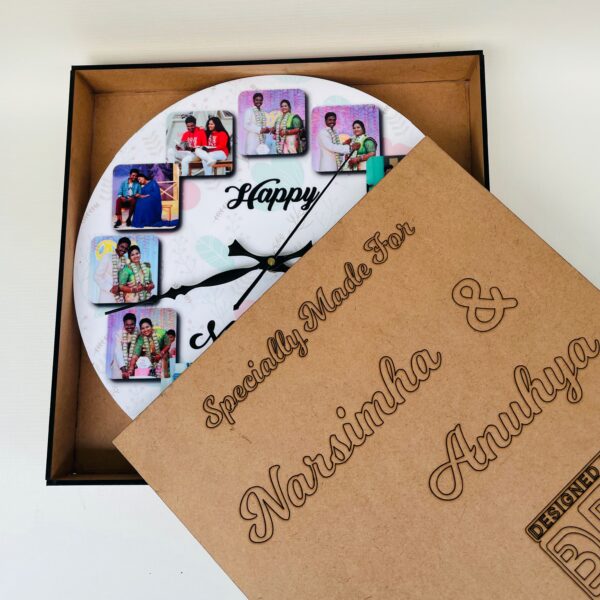 IMG_7392-pichi Wall clock with photos and message - Bubbly Decors