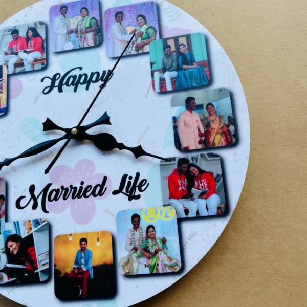 IMG_7398-pichi Wall clock with photos and message - Bubbly Decors