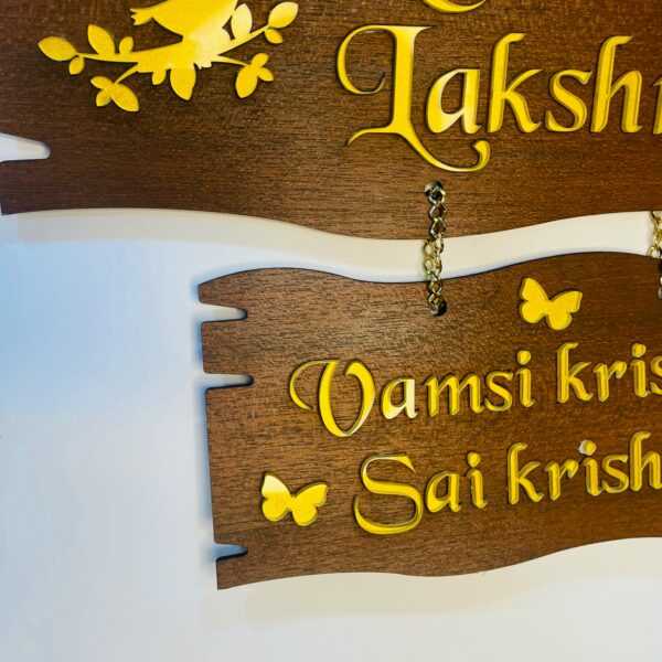 IMG_7608-pichi Wooden name board 2 step - Bubbly Decors