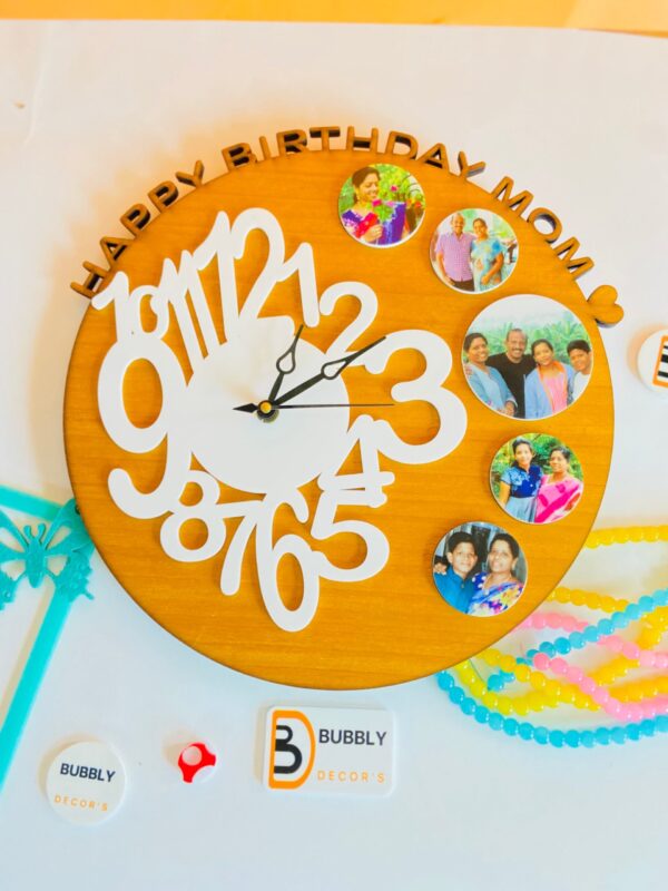 image_4235cabe-62a0-4be3-9e1b-0518d2194df0 Wooden clock with pics - Bubbly Decors