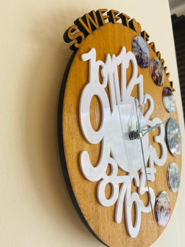 image_59f1255f-ef9c-459d-b89b-32dea29b6bb7 Wooden clock with pics - Bubbly Decors
