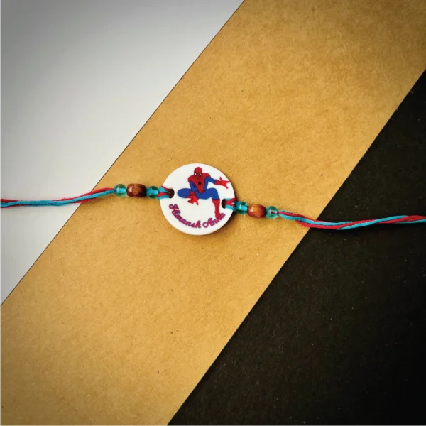 10-1-no-gift-spiderman-namerakhi-1.webp Spiderman Name Rakhi - Personalised Rakhi for Brother by Bubbly Decors