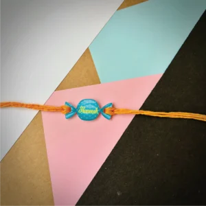 112-1-no-gift-candy-rakhiblue-1.webp Candy Rakhi Blue - Personalised Rakhi for Brother by Bubbly Decors