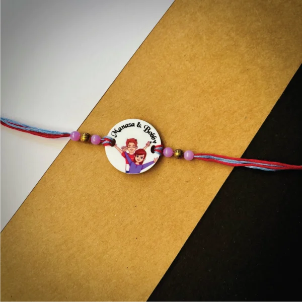 120-1-no-gift-bro-and-sis-photo-posingrakhi-1.webp Bro And Sis Photo Posing Rakhi - Personalised Rakhi for Brother by Bubbly Decors