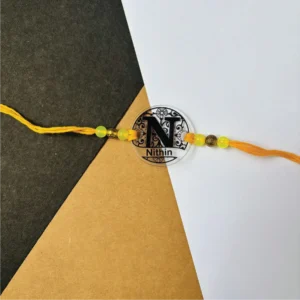 Flower Pattern Name Rakhi - Personalised Rakhi for Brother by Bubbly Decors