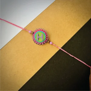 82-1-no-gift-felt-alphabet-traditional-rakhigray-1.webp Felt Alphabet Traditional Rakhi Gray - Personalised Rakhi for Brother by Bubbly Decors