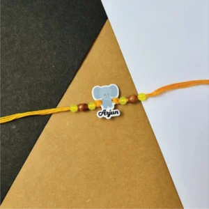 96-1-no-gift-cute-baby-elephant-namerakhi-1.webp Cute Baby Elephant Name Rakhi - Personalised Rakhi for Brother by Bubbly Decors