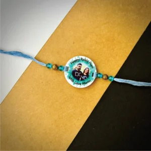 99-1-no-gift-color-splash-photo-rakhiblue-1.webp Color Splash Photo Rakhi Blue - Personalised Rakhi for Brother by Bubbly Decors